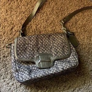 Coach snakeskin print crossbody purse